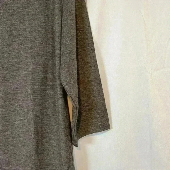 H by HALSTON VNECK 3/4 LENGTH SLEEVE TOP SHIRT MODAL BLEND SIZE XS TAUPE/BROWN - Picture 3 of 6